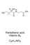 Pantothenic acid vitamin B5 chemical formula and skeletal structure