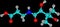 Pantothenic acid (vitamin B5) molecular structure on black background