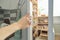 Pantry with food and utensils in kitchen