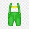 Pants with suspenders icon, cartoon style