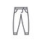 Pants, trousers vector line icon, sign, illustration on background, editable strokes