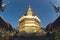 Panya Tharonusorn Pagoda or golden pagoda at Wat Pa Pathomchai in Thailand.