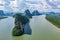 Panyee muslim floating village aerial view in Phang Nga national park in Thailand