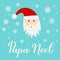 Papa Noel calligraphy hand lettering with cute cartoon character. Santa Claus  in Spanish typography poster. Easy to edit vector