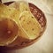 Papadum bread in a wood basket