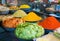 Papadums and spices at an Indian Market in Jodhpur