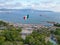 Papagayo Park in Acapulco - Drone Image Showcasing Trees, Ocean, and Flagpole