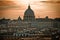 The Papal Basilica of Saint Peter in Vatican dramatic dawn view