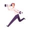 Paparazzi Running with Camera, Male Photographer Following Celebrity Flat Vector Illustration