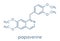 Papaverine opium alkaloid molecule. Used as antispasmodic drug. Skeletal formula.