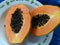 Papaya and cutting steps