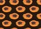 Papaya fruits seamless pattern on brown background, Fresh organic food, Tropical fruit vector