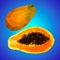 Papaya in polygonal style. Vector illustration