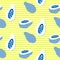 Papaya seamless pattern. Vector blue and yellow striped fruit cartoon style background.