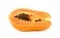 Papaya sliced on white background, ripe papaya fruit