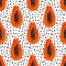 Papaya vector seamless pattern. Tropical background with exotic fruits.