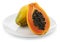 Papaya on white plate