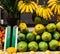 Papayas and bananas ready for sale at the fair