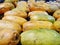 Papayas ready for sale on fruit market