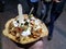 Papdi chaat indian spice hand held salty and sweet