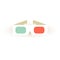 Paper 3d glasses icon. Vector stereo sinema glasses.