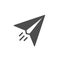 Paper airplane glyph icon or aviation concept