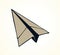 Paper airplane. Vector drawing