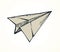 Paper airplane. Vector drawing