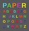Paper alphabet text