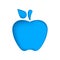 Paper apple on the blue background.