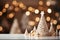 paper art Christmas Tree With Baubles And Blurred Shiny Lights, some blurry space for text