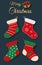Paper art, Craft style of Set of Christmas socks