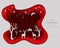 Paper art design with deers family and snowflakes on red abstract background