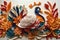 Paper Art Gobble: Quilling and Cut Illustration for Thanksgiving