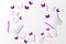 Paper art origami in purple color group circle of butterfly design illustration