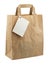 Paper bag blank tag isolated