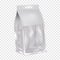 Paper bag with clear plastic window and euro slot hanger on transparent background vector mockup. Blank white package mock-up