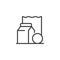 Paper bag with food outline icon