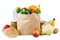 Paper bag full of fresh fruits and vegetables