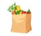 Paper bag with vegetables. Groceries