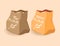 Paper bags with flour, wheat, rye. Ecological packaging of products.Vector cartoon , flat