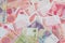 paper banknotes of various denominations, Chinese yuan , business