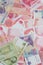 paper banknotes of various denominations, Chinese yuan , business