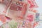 paper banknotes of various denominations, Chinese yuan , business