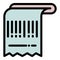 Paper barcode icon outline vector. Hand scanner