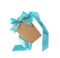 Paper with beautiful green ribbon and bow