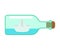 Paper boat in bottle. ship made of paper children toy. Vector il