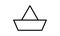 Paper boat icon line origamy symbol vector image