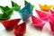 Paper boats, Colorful origami paper ships.