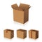 Paper brown box packaging vector